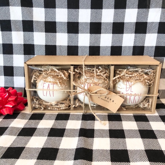 Rae Dunn Accessories - Rae Dunn Christmas EAT DRINK BE MERRY ornaments